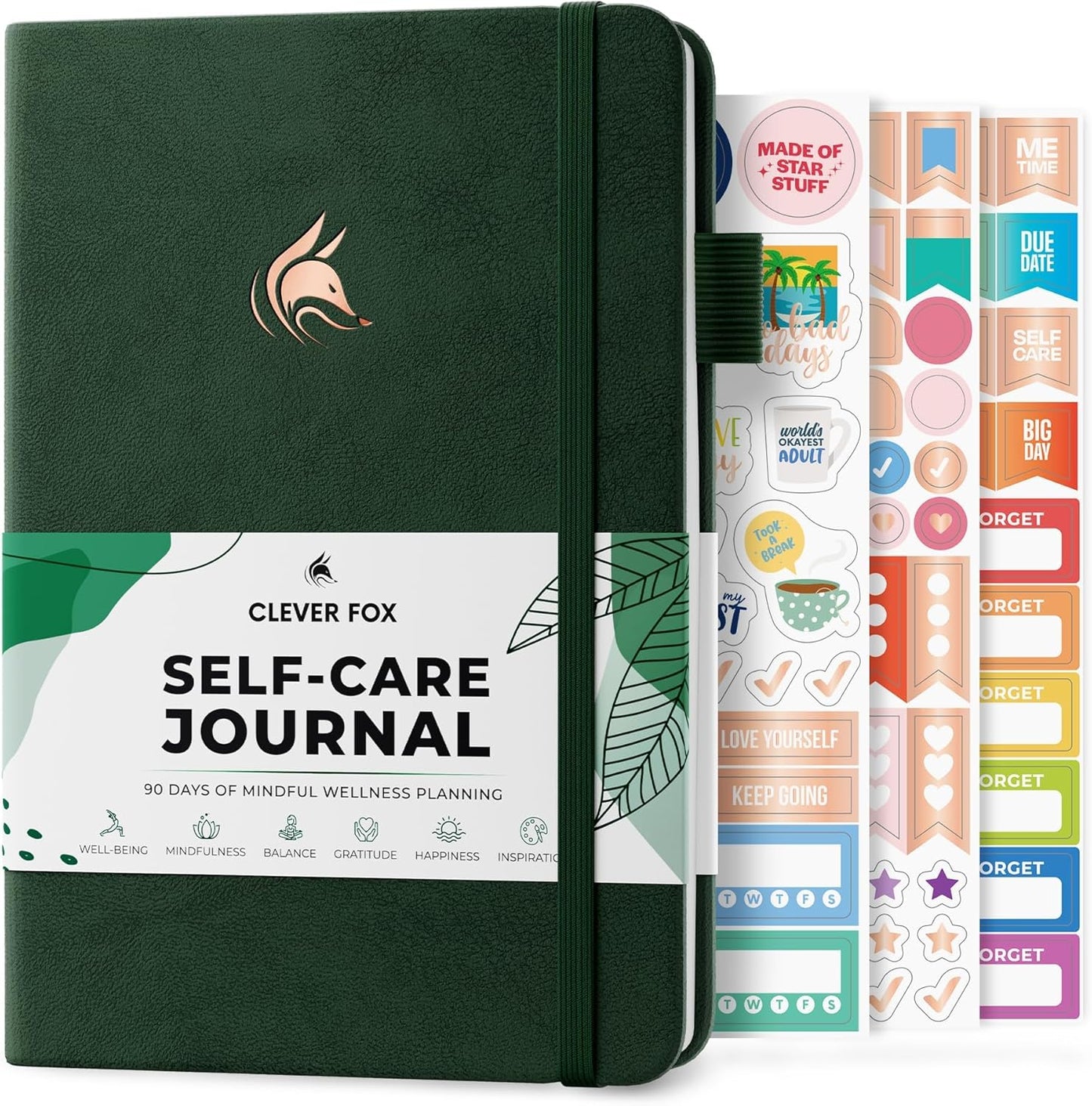 Clever Fox Self-Care Journal – Daily Reflection Notebook – Mental Health & Personal Development Planner, Meditation & Mood Log, A5 (Turquoise)