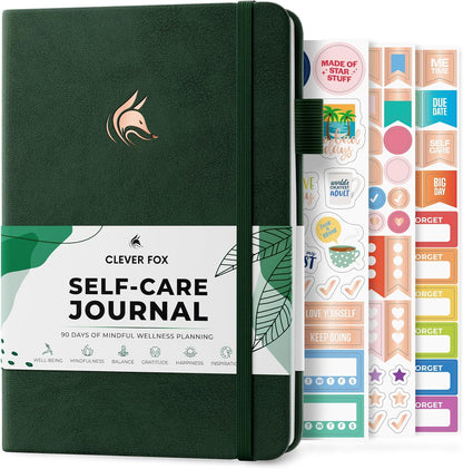 Clever Fox Self-Care Journal – Daily Reflection Notebook – Mental Health & Personal Development Planner, Meditation & Mood Log, A5 (Turquoise)