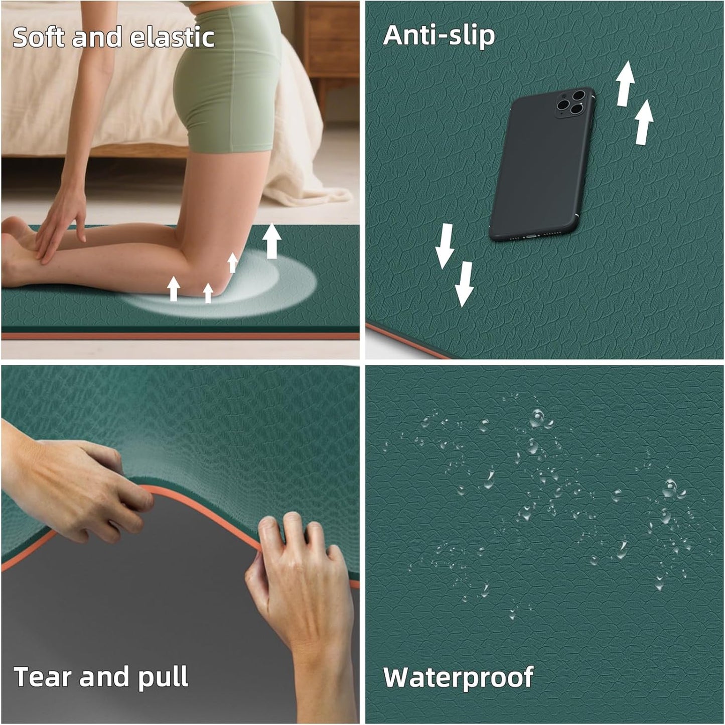 Extra Wide Thick Yoga Mat for Women and Men 76"x 40"x 10mm TPE Exercise Mat, Large-sized Non-slip Gym Yoga Mat,Workout mat,Pilates