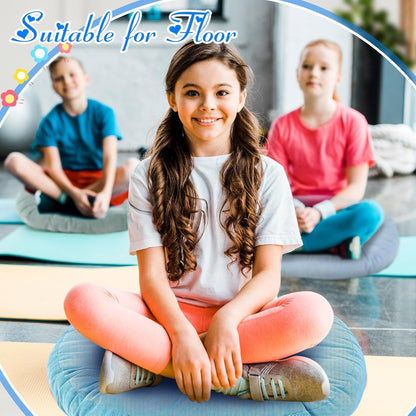 Jerify Floor Pillow Cushions Large Round Square Large Meditation Floor Pillow for Classroom Adult Meditation Picnic Party Seating Learning Daycare School(Square,Mixed Colors,4 Pcs)