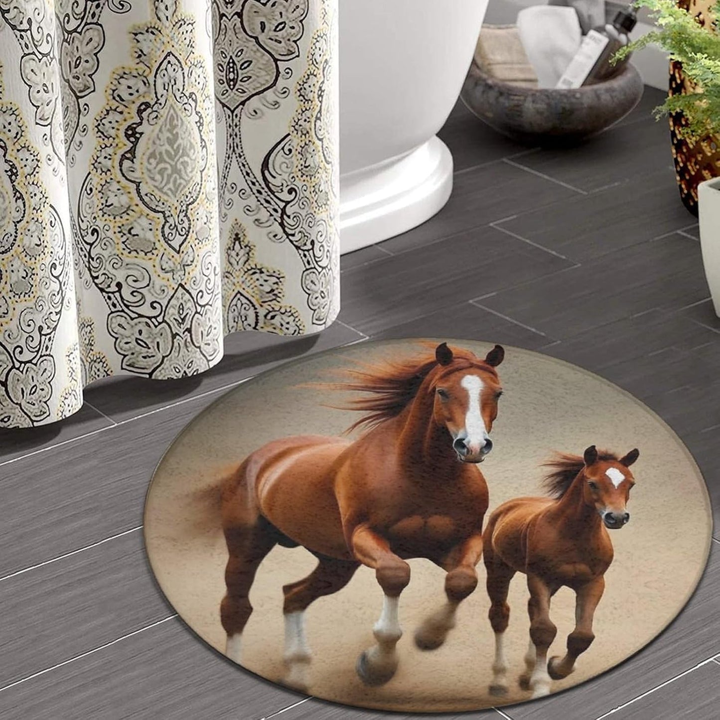 Soft Round Yoga Carpet, Office Chair Decor Round Mat for Carpet and Hardwood Floors Purple Butterfly