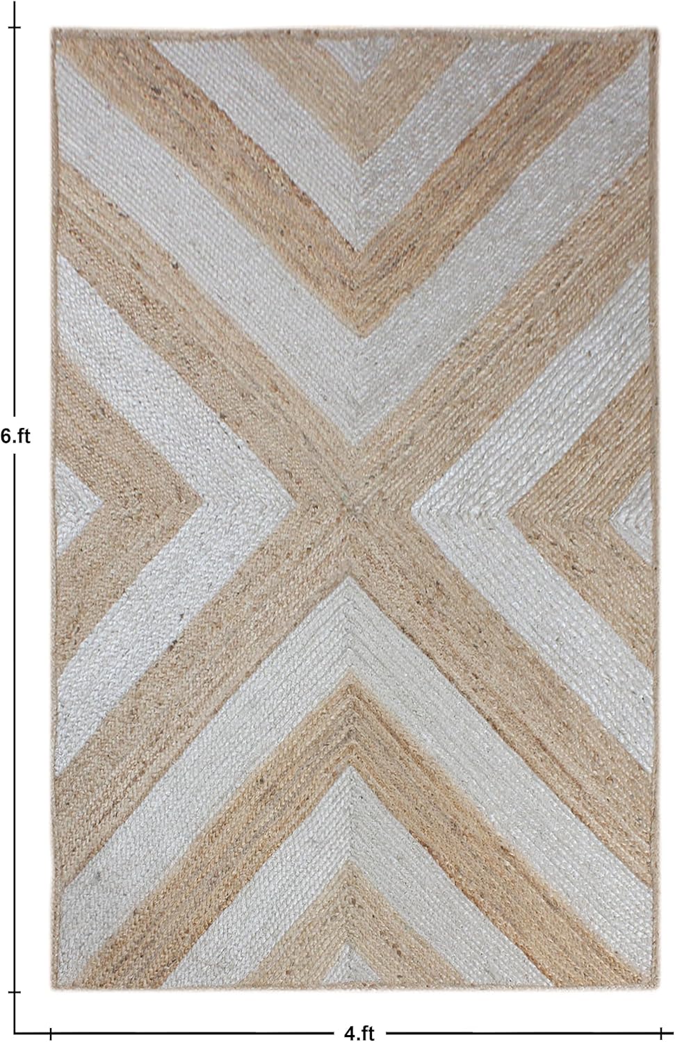 Kilim Rug 3' Round Area Rug Olive Beige White Braided Jute Carpet, Indoor Outdoor Flatweave Rug for Bedroom, Bedside, Kitchen, Beach & Terrace Yoga Mat - Colors B