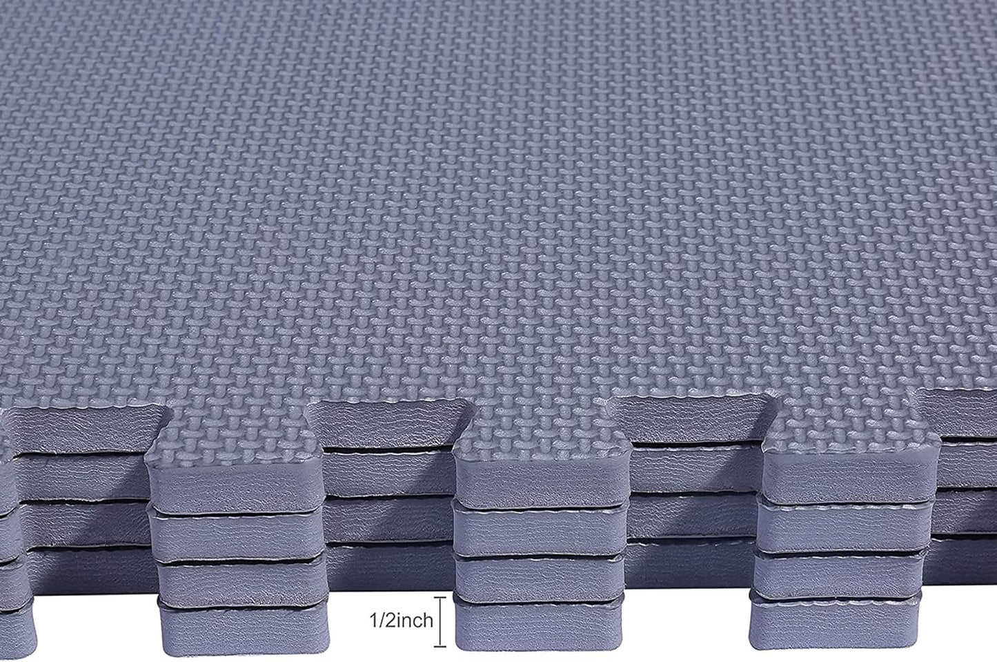 BalanceFrom Puzzle Exercise Mat 1" Thick, EVA Interlocking Foam Floor Tiles for Home Gym, Mat for Home Workout Equipment, Floor Padding for Kids, Black, 24 in x 24 in x 1 in, 24 Sq Ft - 6 Tiles