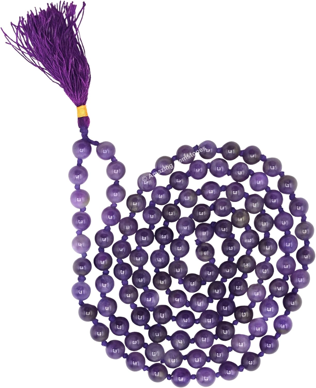 Amazing Gemstone 108 Beads Handmade Mala (Knotted, Rudraksha) - Colors A