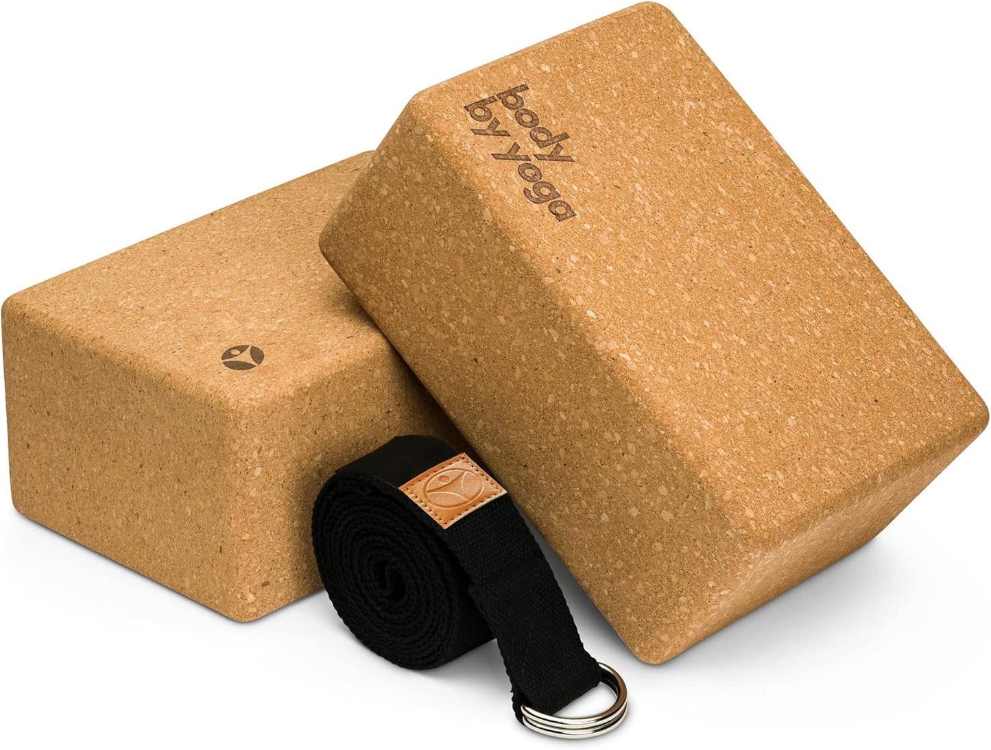 Cork Yoga Blocks 2 Pack – High Density Non Slip with Select Cork Grain for Chip-Resistant Durability | Extra Thick 4” for Support & Stability | Natural, Smooth, and Crumble Free | Body By Yoga