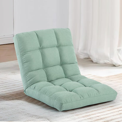Floor Chair, 24 inches Wide Oversized Velvet Armless Lay Flat Floor seat Padded Meditation Chair with 6 Adjustable Position Ergonomic Comfortable Convenient(LRSF-008-PINK)
