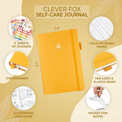 Clever Fox Self-Care Journal – Daily Reflection Notebook – Mental Health & Personal Development Planner, Meditation & Mood Log, A5 (Turquoise)
