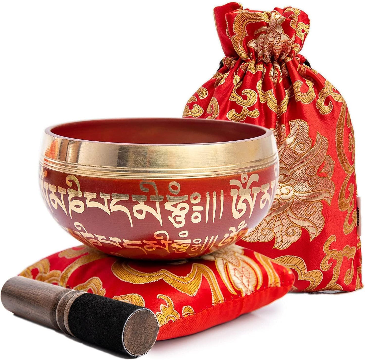 Tibetan Singing Bowl Set - Authentic Handcrafted Mindfulness Meditation Holistic Sound 7 Chakra Healing by Himalayan Bazaar (Turquoise)