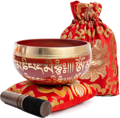 Tibetan Singing Bowl Set - Authentic Handcrafted Mindfulness Meditation Holistic Sound 7 Chakra Healing by Himalayan Bazaar (Turquoise)