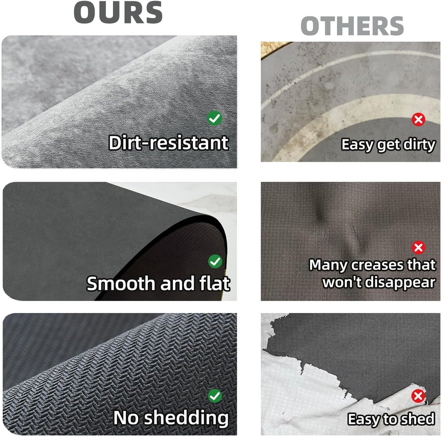 TYUU Bath Mat, Bathroom Rugs Non Slip Washable Thin Absorbent Quick Dry Bath Mat Fits Under Door Bathroom Floor Mat Perfect for Bath, Shower, or Sink 24"x36" Dark Grey