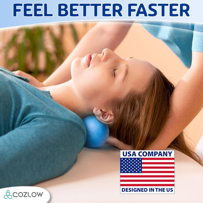 COZLOW Double Lacrosse Silicone Massage Ball - Cobalt Blue - Peanut Trigger Point Roller for Mobility, Deep Tissue Therapy, Myofascial Release - Acupressure Tool for Muscle Pain Relief