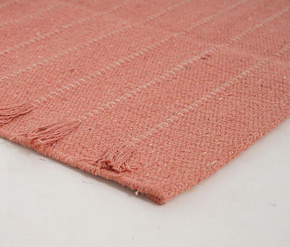 Indian Handmade 100% Organic Cotton Yoga Mat, Hand Woven Rug, Yoga Mat For Everyday Fitness at Home Comfortable Foldable Long Mat