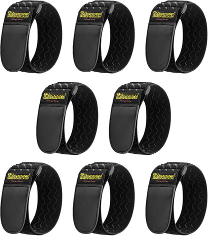 Trilancer Elastic Cinch Straps with Anti-Slip Strips, 24 "x 2" (4 Pack) Multipurpose Hook and Loop Bundling Straps for Hose, Cords, Bike, Luggage, Camping, Yoga Mats