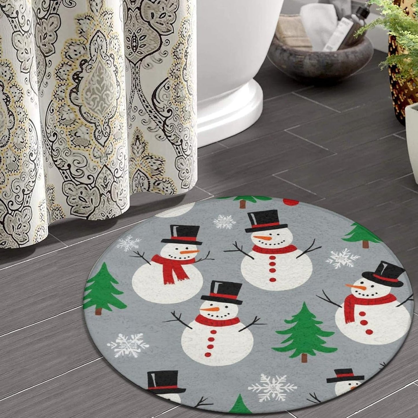 Soft Round Yoga Carpet, Office Chair Decor Round Mat for Carpet and Hardwood Floors Purple Butterfly
