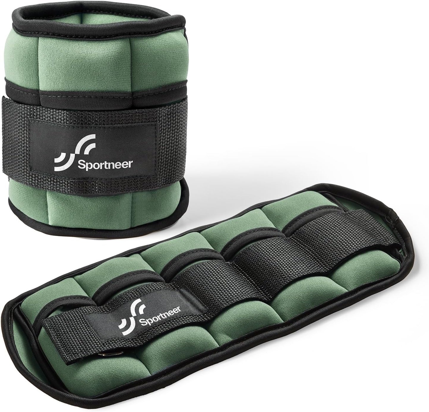Sportneer Adjustable Ankle Weights Set - 1 Pair (2-10 lbs) Removable Sandbags for Women & Men, Comfortable Neoprene Leg Weights for Walking, Running, Pilates, Yoga, Home Workout & Physical Therapy