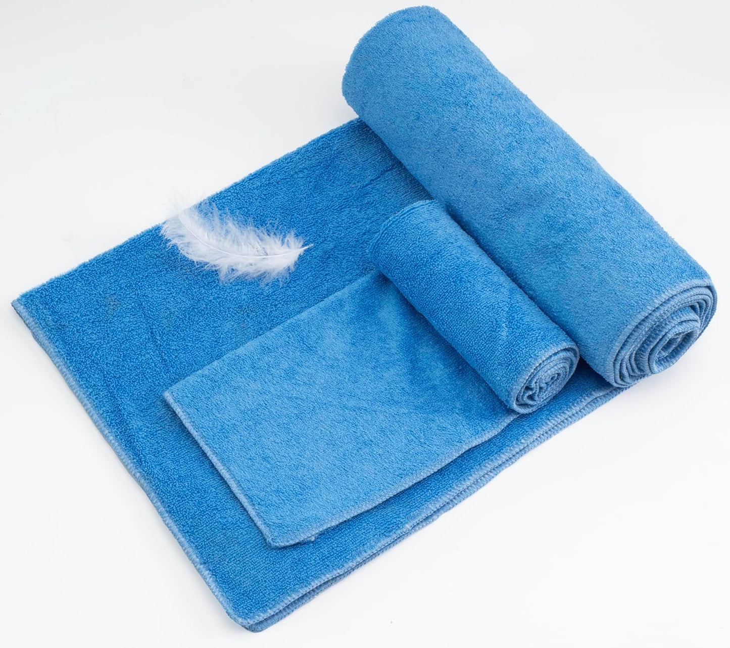 Yoga Towel, Non Slip Hot Yoga Mat Towel with Corner Pockets, Sized 25"x73", 100% Microfiber Sweat Absorbent, Perfect for Hot Yoga, Bikram, Pilates and Yoga Mats (Blue)