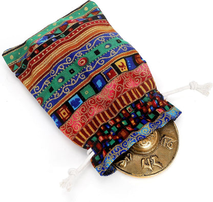 Foraineam Tingsha Cymbals Meditation Chime Bells, 2.5 Inch Brass Tibetan Tingsha Bells Relaxation Musical Instruments for Mindfulness, Chakra Healing, Stress Relief, Sound Awakening, Yoga Meditation