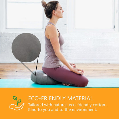 Meditation Cushion Sol Living Yoga Floor Pillow 100% Cotton Floor Cushion Removable Cover Firm Comfort Yoga Floor Cushion Seating for Adults Machine Washable Zafu Meditation Pillow Pouf Bolster Pillow