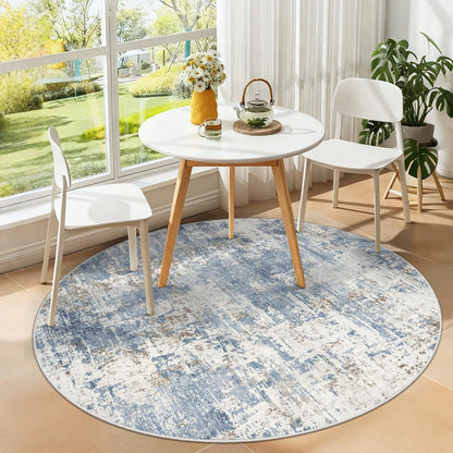 XLUEZ 8x10 Area Rugs for Living Room, Washable Modern Abstract Large Area Rug Neutral Soft Non Slip Kids Rug Stain Resistant Indoor Carpet for Bedroom Nursery Dining Children's Room(Blue, 8'x10')