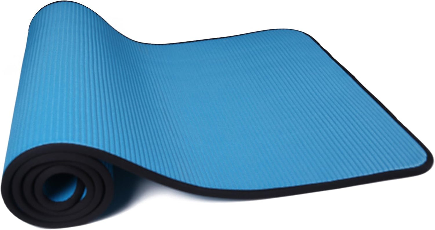 Fitvids All-Purpose 2/5-Inch (10mm) Extra Thick High Density Anti-Slip Exercise Pilates Yoga Mat with Carrying Strap, Multiple Colors