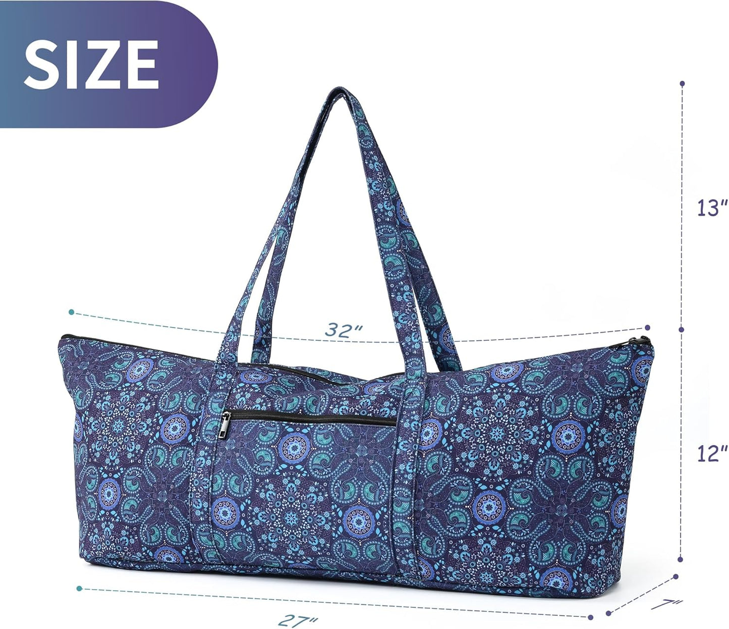 Boulder Bee | Yoga Mat Bag | Large Yoga Mat Carrier with Wet Pocket | Yoga Gifts | Gym Tote Bag for Women