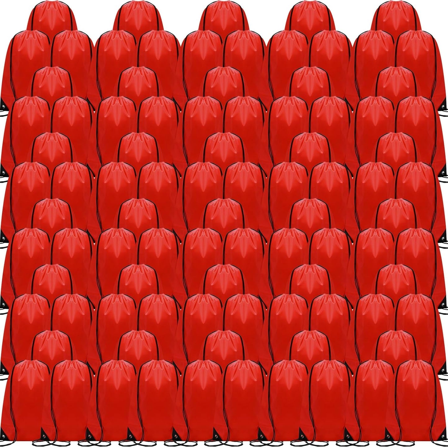 Shappy Drawstring Backpack Bulk Sports Gym Cinch Bag Polyester String Bag for Men Women(10 Colors,100 Pcs)