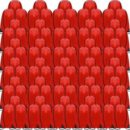 Shappy Drawstring Backpack Bulk Sports Gym Cinch Bag Polyester String Bag for Men Women(10 Colors,100 Pcs)