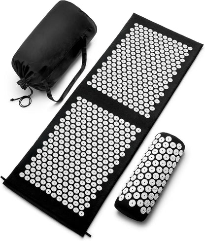 Sivan Back and Neck Pain Relief Acupressure Mat and Pillow Set, Chronic Back Pain Treatment - Relieves Your Stress of Lower Upper Back and Sciatic Pain - Green