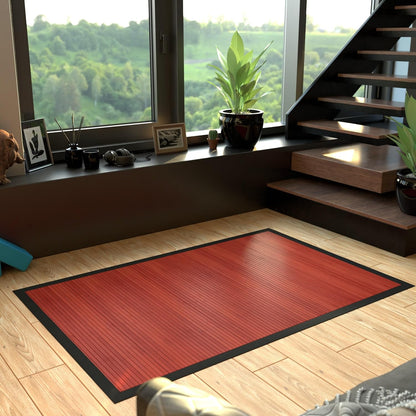 Red Lantern Bamboo Rug - Little Leaf - 4' x 6'