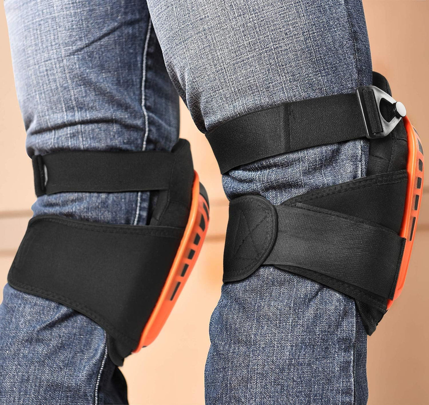 BALENNZ Professional Knee Pads for Work - Heavy Duty Foam Padding Gel Construction Knee Pads with Strong Double Straps – Comfortable Knee Protection for Indoor and Outdoor Use (Knee High)