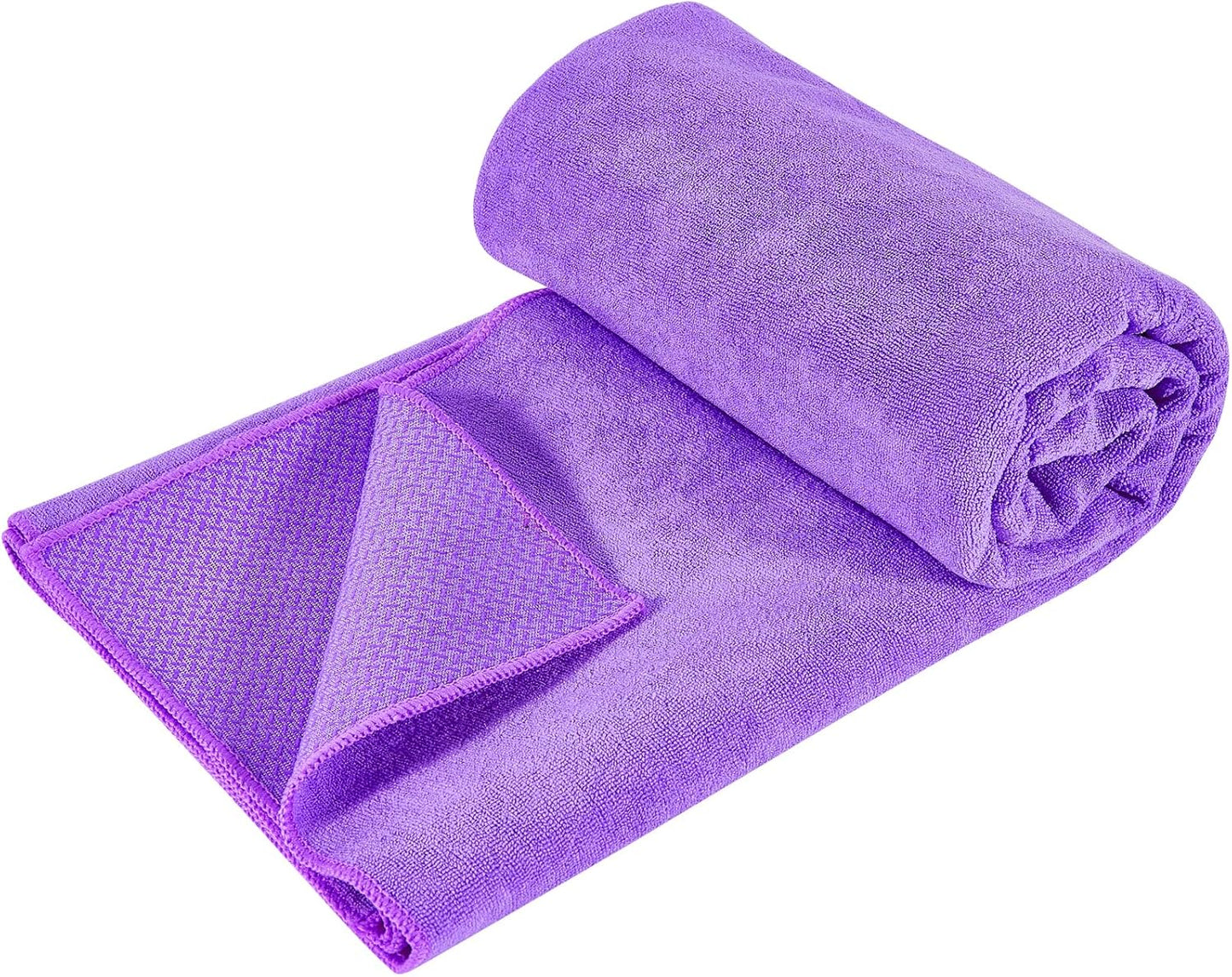 Hot Yoga Towel with Grip Dot, Non Slip Sweat Absorbent Microfiber Yoga Mat Towels for Hot Yoga, Pilates, Fitness and Workout 72inch x 24inch