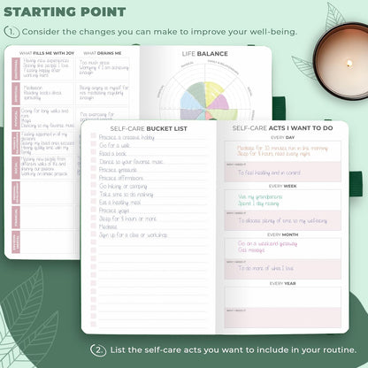 Clever Fox Self-Care Journal – Daily Reflection Notebook – Mental Health & Personal Development Planner, Meditation & Mood Log, A5 (Turquoise)
