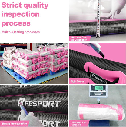 FBSPORT Inflatable Air Gymnastics Mat Training Mats 4/8 inches Thickness Gymnastics Tracks for Home Use/Training/Cheerleading/Yoga/Water with Pump