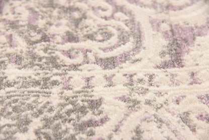 Unique Loom New Classical Collection Area Rug - Olwen (4'Round, Purple/ Gray)
