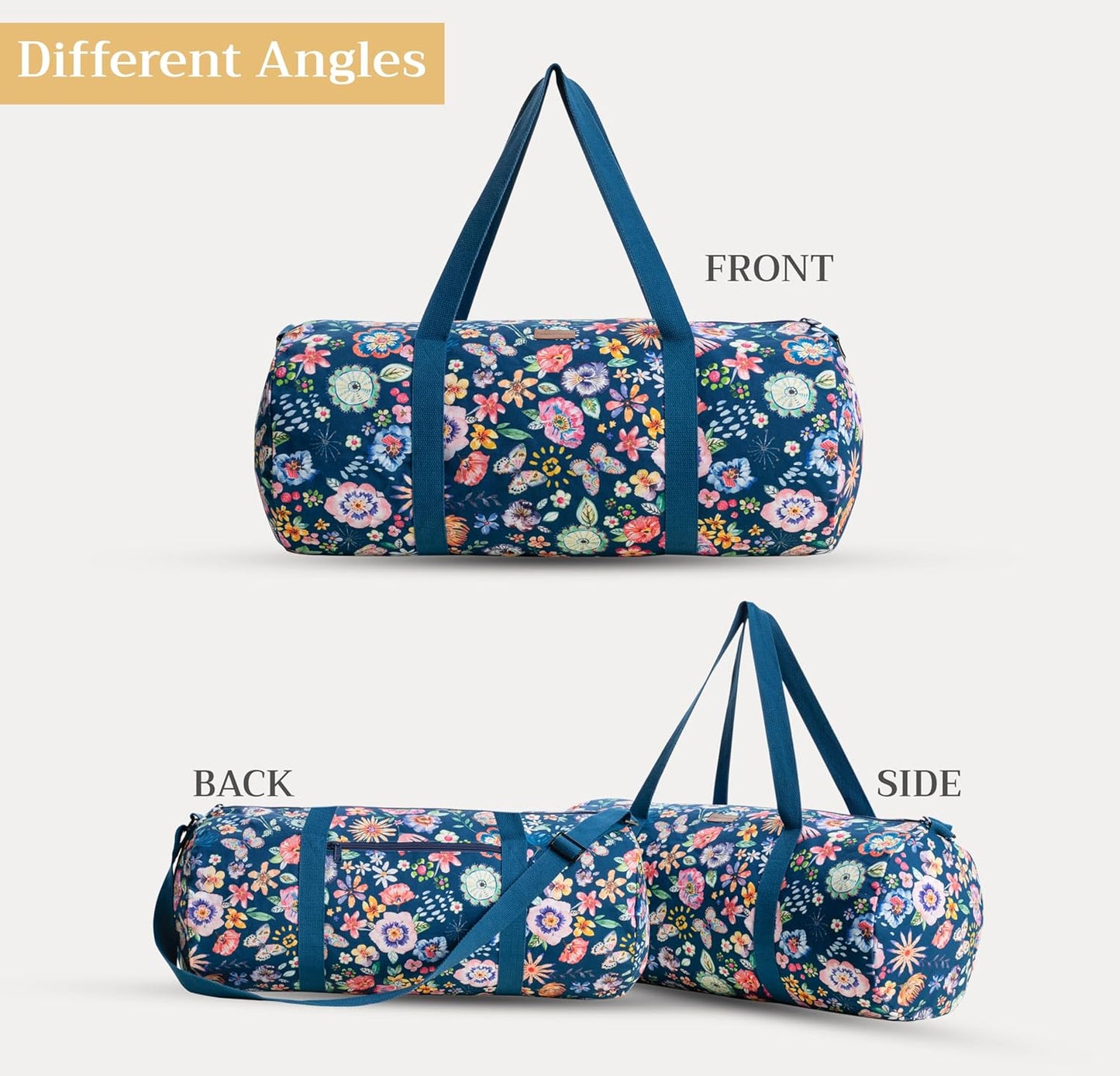 Maison d' Hermine Yoga Mat bag, Cylindrical bag for Woman&Men, yoga mat Bag &Adjustable shoulder straps Yoga Mat Carrier Bag with Drawstring Water Bottle Pocket and zipper pocket Easter Gifts