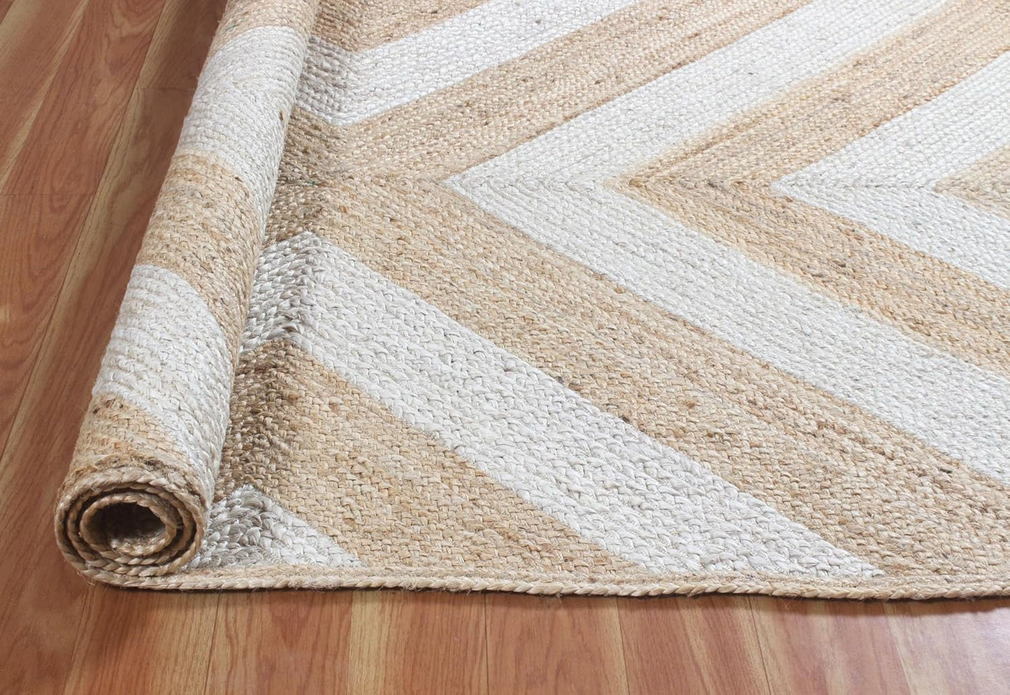 Kilim Rug 3' Round Area Rug Olive Beige White Braided Jute Carpet, Indoor Outdoor Flatweave Rug for Bedroom, Bedside, Kitchen, Beach & Terrace Yoga Mat - Colors B