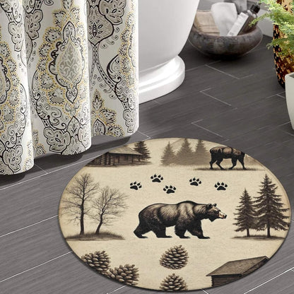 Large Home Decor Mat, Soft Round Yoga Carpet, Non Slip Machine Washable Home Office Circle Rug Gothic Witchy Sun Moon Mushroom Moth