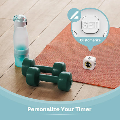 KADAMS Pomodoro Cube Timer Productivity Visual Timer - 5/10/25/50 Min Rotating Countdown (1, Green)