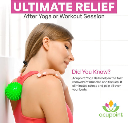 Acupoint Physical Massage Therapy Ball Set - Ideal for Yoga, Deep Tissue Massage, Trigger Point Therapy and Myofascial Release Physical Therapy Equipment