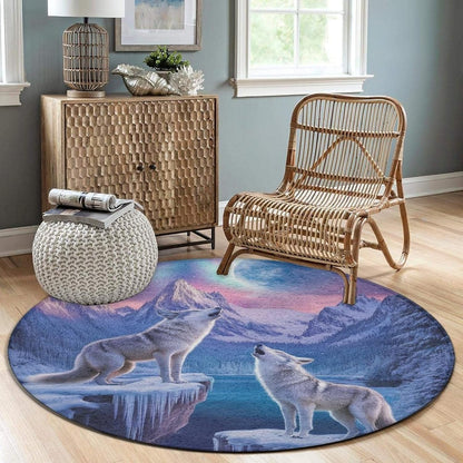 Machine Washable Modern Round Area Rug, Room Sofa Yoga Soft Round Carpet, Home Decor Non Slip Kitchen Office Circle Rug Union Jack Flag UK Mandala Art, 60inch