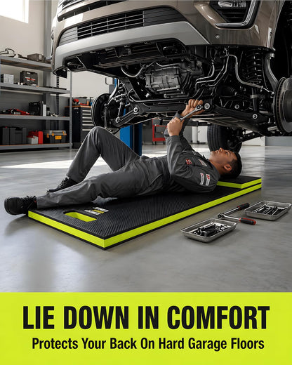 Foldable EVA Utility Mat with Handle, Heavy Duty Mechanic Mat for Kneeling, Workouts, Garages, Gardening, Camping, Picnics, Outdoor Adventures and Home Gyms, Red