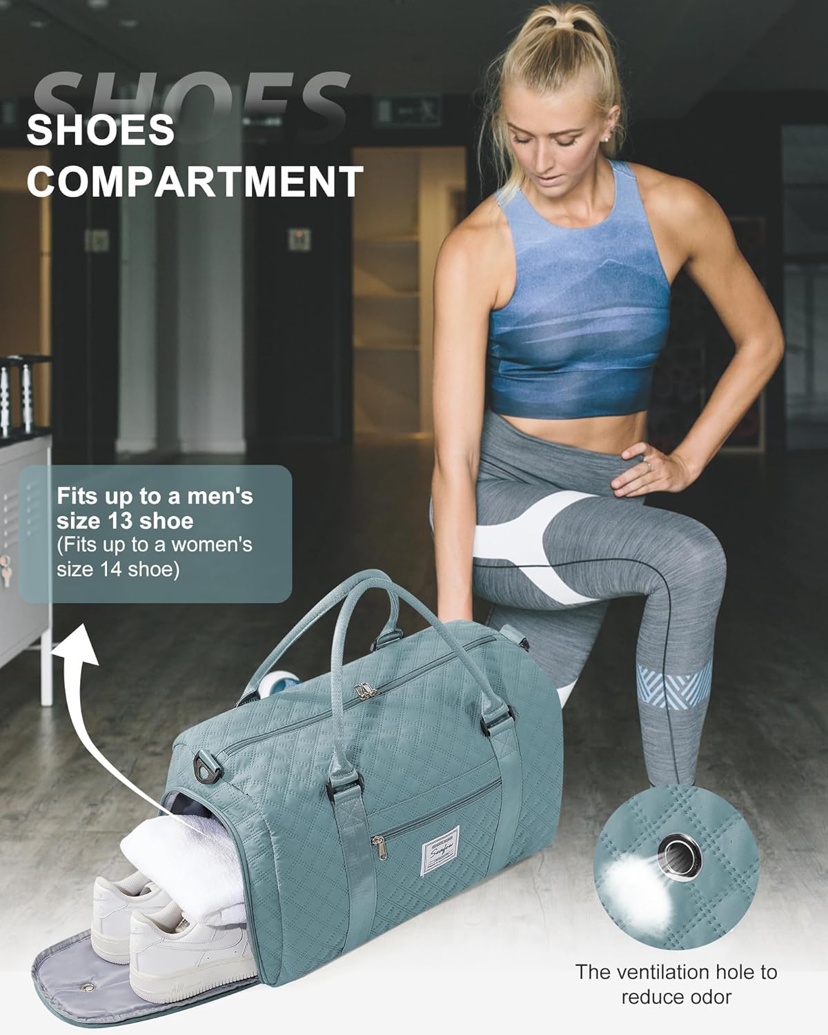 Gym Bag Womens Mens with Shoes Compartment and Wet Pocket Travel Duffel Bag for Women for Plane Sport Gym Tote Bags Swimming Yoga Waterproof Weekend Overnight Carry on Bag Hospital Holdalls - Colors A