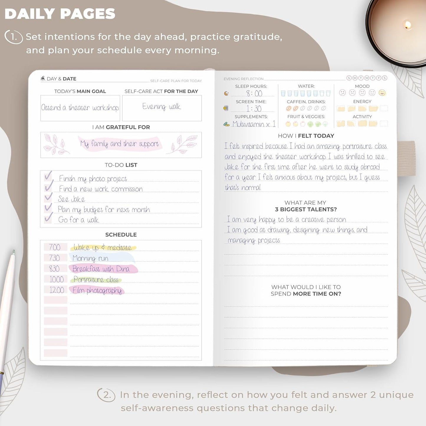 Clever Fox Self-Care Journal – Daily Reflection Notebook – Mental Health & Personal Development Planner, Meditation & Mood Log, A5 (Turquoise)