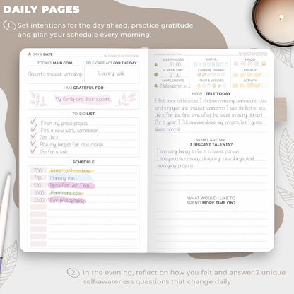 Clever Fox Self-Care Journal – Daily Reflection Notebook – Mental Health & Personal Development Planner, Meditation & Mood Log, A5 (Turquoise)