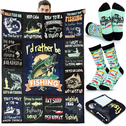 HunnmingRe 2 Pcs Unique Yoga Blanket and Socks Gifts for Yoga Lovers 50" x 60" Restorative Instructor Teacher Mother's Day Birthday Gag Gifts for Meditation Gymnasts Women Girls