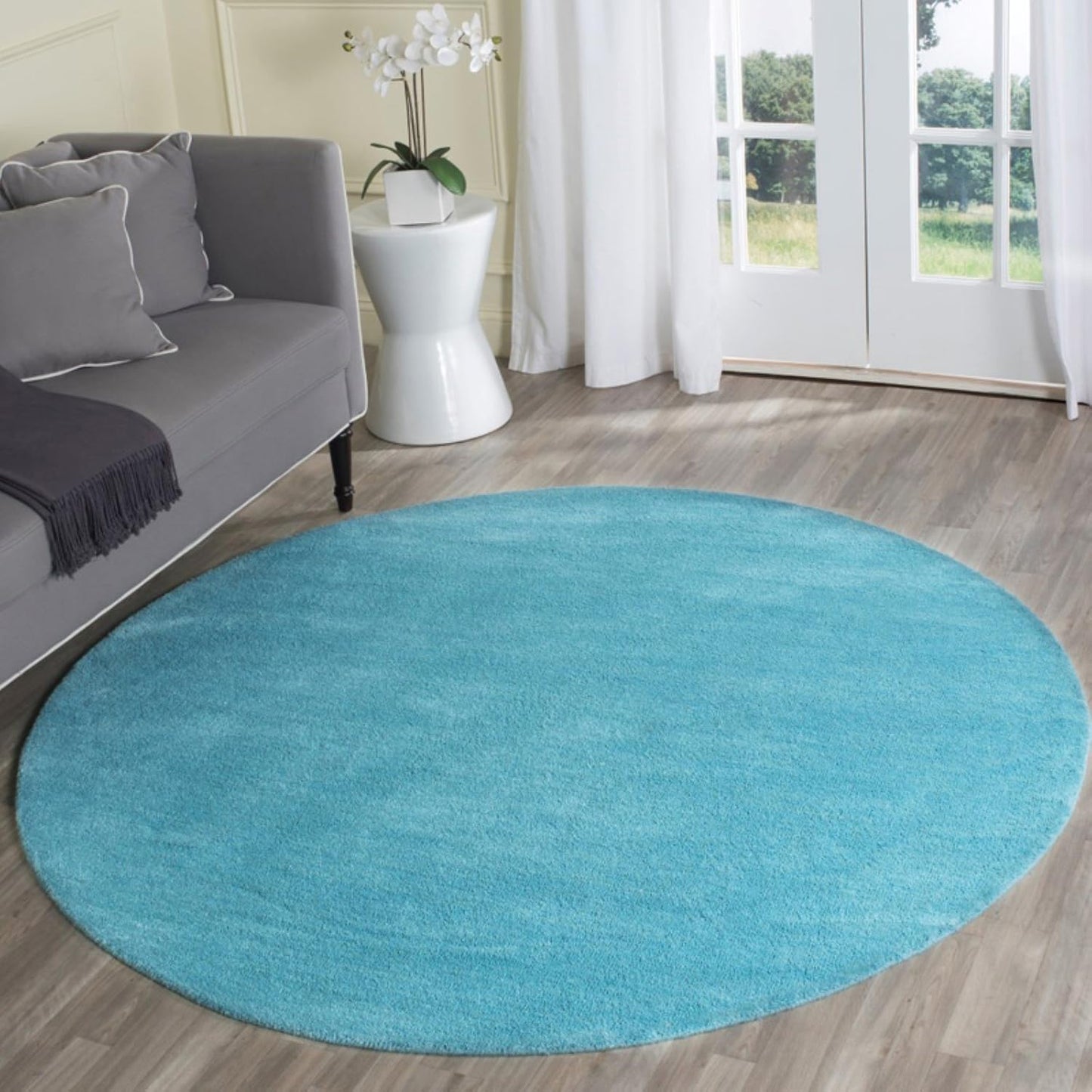 SAFAVIEH Himalaya Collection 6' Round Black HIM610C Handmade Premium Wool Area Rug