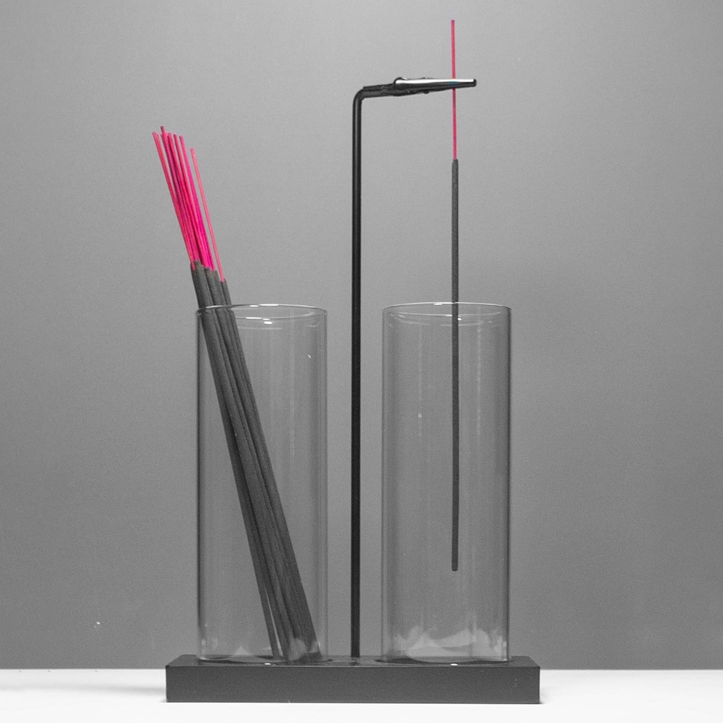 2 in 1 Incense Holder for Sticks Incense Burner Holder with Storage,Glass Upside Down Incense Holder for Sticks with Glass Ash Catcher for Meditation Yoga Spa Room Home Decor[Black]