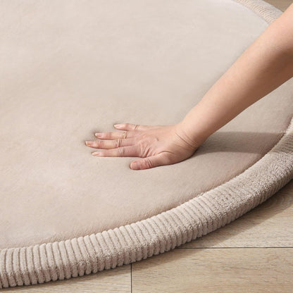 Hakuna Matte CloudSoft Mat for Floor 60" x 80" Beige – Coral Velvet Memory Foam Rug – Non-Slip, Water-Resistant