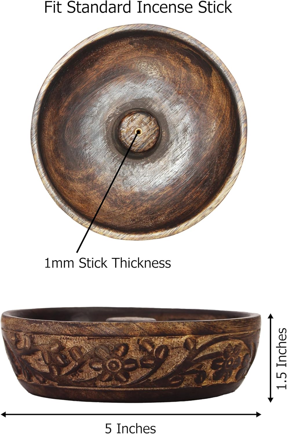 Sheesham Wood Incense Burner Holder - Set of 2 Coffin Style Sun Moon Inlay Handmade Aromatherapy Room Freshener Fragrance Cone Incense Stick Burner Ash Catcher - Zen Home Gift - 12x2x2 - COTTON CRAFT