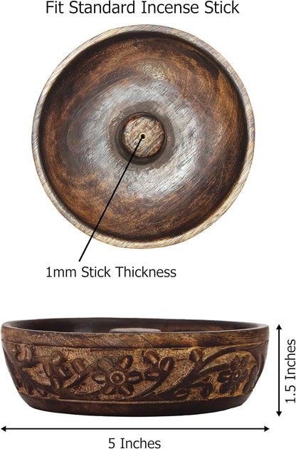 Sheesham Wood Incense Burner Holder - Set of 2 Coffin Style Sun Moon Inlay Handmade Aromatherapy Room Freshener Fragrance Cone Incense Stick Burner Ash Catcher - Zen Home Gift - 12x2x2 - COTTON CRAFT